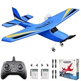 HAWK'S WORK 2 Kanal RC-Flugzeug, RC Segelflugzeug Flugfertig, 2.4GHz Ferngesteuerte Cessna, Leicht zu Fliegendes RC-Spielzeug für Kinder und Anfänger (Blau)