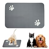 Futterunterlage Hund rutschfest,40×60cm Super Saugfähige Futternapf Unterlage Katze,Waschbar Unterlage Katzennapf,Katzen Napfunterlage,Matte Hundenapf,Matte Katzenfutter für Katzen und Hunde