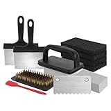 Reinigungsset für Grillplatten | Grillzubehör Zur Reinigung - Multifunktionaler Hitzebeständiger Schaber Für Schaufel Rost Und Kochen