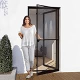 Jalousiescout ProtectLine Fliegengittertür zum Schutz vor Mücken, strapazierfähiges Fiberglas mit Aluminiumrahmen, einfache Installation, anpassbar an die Tür, 100 x 210 cm, Anthrazit