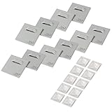 Leha® Selbstklebendes Haftblech 4,5 x 4,5 cm mit Öse plus Abstandhalter, je 10 Stück im Set Spiegelaufhänger, Aufhängeblech, Klebeblech, Dibondaufhänger