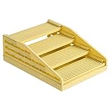 Pugermering Katzenstreurampe mit 4 Stufen, mit Auffangbehälter für Katzentoilette, praktisch, abnehmbar, professionell und leicht zu reinigen, Gelb