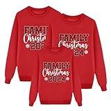 Dreifach Set Sweatshirts Familie Weihnachten Hoodies Ohne Kapuze Weihnachtspullover Bequemes Hemd Personalisierte Christmas Pullover Casual T-Shirt Rentier Sweater Sweatshirts Weihnachten Familie