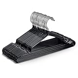 KEPLIN Premium Metall Kleiderbügel - 20er Pack, gummibeschichtet, platzsparend, sorgt für Ordnung, strapazierfähige Bügel für Kleiderschränke, Garderobenständer und Kleiderstangen (schwarz)