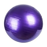 Qianly Yoga Ball, Balance Ball, Anti Burst, Rutschfester, Verdickter Stabilitätsball für Frauen, Training, Wettkampf, Übungs Fitnessball, 55CM Lila