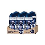 NIVEA MEN Protect & Care Roll-On Deodorant Antitranspirant 6 x 50 ml Deo Men mit 0% Alkohol Deo Roll-On mit NIVEA MEN Care Complex reguliert die Transpiration für 48h