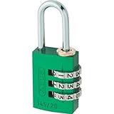 ABUS Zahlenschloss 145/20 Grün - Kofferschloss, Spindschloss u. v. m. - Aluminium-Vorhängeschloss - individuell einstellbarer Zahlencode - ABUS-Sicherheitslevel 3