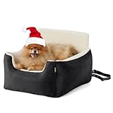 Lesure Hundesitz Auto Kleine Hunde - Wasserdichter Hundesitz Auto Rückbank, Hunde Autositz Für Kleine Hundemit, Ansteckbare Leine Für Autositz Hund, Schwarz