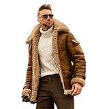 Herbst und Winter Fell Herren Mantel Verdickte Jacke Männer Oberbekleidung, braun, L