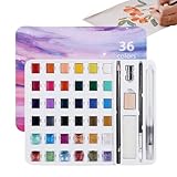 Aquarell-Set für Erwachsene, Aquarell-Palette mit 36 Farben | Malset mit Pinsel für Reisen, Café, Klassenzimmer, Kunstprojekte, Reisen, Café, Maniküre