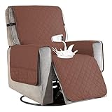 AHSBND Sesselschoner Sesselauflage Sesselbezug Fernsehsessel Schutzbezug: Sesselüberwurf Sessel überzug für Relaxsessel mit Taschen für Zuhause mit Hund (Dunkelbraun)