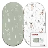 GLLQUEN BABY Bettlaken Spannbettlaken für Babybett 2 Pack,Matratzenschoner für Laufgitter, Oeko-tex100 Moseskorb Stubenwagen Baby Spannbetttuch Bezug, Kinderwagen Matratzenbezug für Neugeborenes