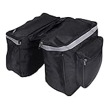 25L Fahrradträgertasche, Rücksitz-Heckträger-Kofferraum-Doppelpacktasche für Kurze Distanzen mit Reflektorstreifen