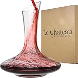Le Chateau Weindekanter - mundgeblasene bleifreie Kristall-Weinkaraffe - Wein Decanter zum Belüften von Rotwein - Wein Zubehör für eine Flasche Wein (750 ml)