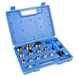 Wiltec Lochstanzer Set 13 in 1, Locheisensatz 13-teilig, Stanzeisen Set aus Stahl, Stanzwerkzeug 5-35 mm, Henkellocheisen inkl. Aufbewahrungsbox