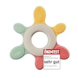 nip – Beißring | Nachhaltiger Beißring für Babys ab 3 Monaten aus über 65% natürlichen Rohstoffen. Zur sanften Massage von Zahnfleisch, Zunge und Zähnchen | Rot/Grün/Orange