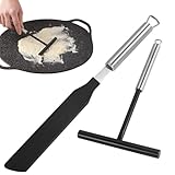 Hpamba Crepes Verteiler Und Spatel - Teigverteiler Wender Für Crêpes Maker - Edelstahl Und Silikon Backwerkzeuge Für Zuhause Küche Backen Kochen