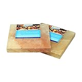2 Salzsteine BBQ Salzplatten(20x20x2,5cm) zum Grillen (4.4kg), mehrfach verwendbar; Salzhändler seit 1855