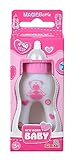 Simba 105560013 - New Born Baby Magisches Milchfläschchen, Milchflasche mit verschwindender Milch, 13cm, Weiß, Rosa