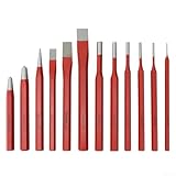 12-teiliges Stanz- und Meißel-Set für Metallbearbeitung für Ziegelstein, Holz, Mechaniker-Werkzeuge und langlebig für den professionellen und Heimwerkergebrauch