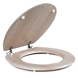 Beldray LA033710WOAK Toilettensitz aus Eiche weiß - 370 x 430 mm, Easy Fit 18 Zoll feuchtigkeitsbeständiger Sitz, geeignet für die meisten Toiletten, leicht zu reinigen, WC Sitz