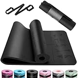 OUTDOUSE Yoga Matte, TPE 6mm Dicke Umweltfreundliche Yogamatte Rutschfest Fitnessmatte Sportmatte Gymnastikmatte für Pilates Yoga Meditation Stretching mit Tragegurt&Tasche 183x61cm