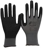 NITRAS Nylotex 3520 Nylon-Latexhandschuhe Arbeitshandschuhe 12 PAAR, Grau/Schwarz, 8/L