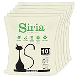 Siria 60L-Katzenstreu Klumpend und Pflanzlich-Set 6 Sack je 10 Liter