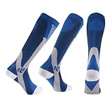 MEIION strumpf könig kompressionsstrümpfe herren Energiesocken für Damen und Herren, Sport Kompressionssocken mit Kompressionsklasse, Gepolsterte Ferse, Kniestrümpfe, Stützstrümpfe 3pairs