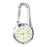 Shengxi Taschenuhr mit Karabine, Schwesternuhr Rettungsdienst Zubehör Uhr Karabiner mit Karabiner mit Leuchtendes Krankenschwester Uhr Taschenuhr für Ärzte Krankenschwestern