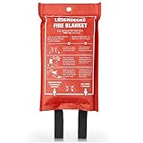 Amazy Löschdecke (XL| 1,2 x 1,2 m) zur Ersten Hilfe inkl. Schutztasche und Haken zur Aufhängung – Brandschutzdecke nach DIN EN 1896 zum Löschen von Entstehungsbränden | Anleitung in 5 Sprachen