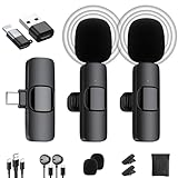 Yingtop Lavalier Mikrofon Kabellos Lavalier-Funkmikrofon-Ansteckmikrofon-Light-ning-Kabellos 2.4GHz Auto Noise Canceling Wireless Microphone USB C Ansteckmikrofon für Videoaufnahmen, Vlog,Plug-Play