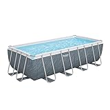 Bestway® Power Steel Ersatz Frame Pool ohne Zubehör 488 x 244 x 122 cm, Marmor-Optik (Schiefergrau), eckig