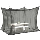 ELEGANCIO Fliegennetz XXL Moskitonetz Mückennetz 220 Mesh Doppelbett Reise Insektennetz 300 x 300 x 250 cm für Innen & Außen Mosquito net Outdoor & Indoor (schwarz)