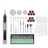 Quystetes Wiederaufladbarer USB-Gravierstift mit 58 Bits, DIY-Gravurwerkzeug-Set zum Schnitzen von Holz, Schmuck, Glas, Metall, Kunststoff, einfache Installation, einfach zu bedienen