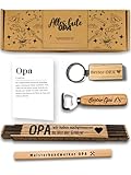 Presentix® Opa Geschenkset (Flaschenöffner, Zollstock, Bleistift & Schlüsselanhänger) Geschenke für Großväter, Geburtstagsgeschenk für Männer, Opa Geschenk