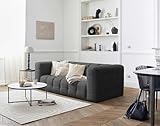 Lisa Design Suzano - 3-Sitzer Sofa - aus Stoff Dunkelgrau
