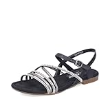Rieker Damen Riemchensandalen 65262, Frauen Sandalen,Sommerschuhe,Freizeitschuhe,offene Schuhe,Strandschuhe,Sandaletten,schwarz (00),38 EU / 5 UK