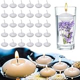 30 Stück Schwimmkerzen Weiss, Schwimmkerzen 40×20mm, Schwimmende Kerzen, Schwimmkerze Schwimmkerzenhalter für Hochzeit Pool SPA Valentinstag Badewanne Abendessen Weihnachten Deko ((Weiß)