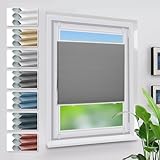 Verdunklungsplissee Wabenplissee ohne Bohren Weiß-Dunkelgrau 80x130cm(BxH) Thermo Plissee ohne Bohren verdunklung Zweifarbig Faltrollos für Fenster 100% Blickdicht,Schallschutz und Wärmehaltung