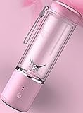 YXWJ 400ML Mini tragbarer Saft Mixer USB-Elektro Mixer Obst-Smoothie-Mixer für Maschine, persönliche Lebensmittel, schnell entsaften, Küchen-Küchenmaschine Fitness Reisen-pink