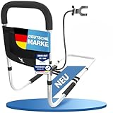 Steinfels® Aufstehhilfe Bett Senioren mit Haltegriff & Handyhalterung – Höhenverstellbar, rutschfest & stabil – Bettgriff mit Tasche – für Pflege-, Senioren- & Boxspringbett, Matratzen & Lattenrost