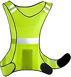 Laufweste für Joggen, Fahrrad - Reflektierende Warnweste - Für Damen & Herren - Atmungsaktiv - Leicht (XL bis XXL)