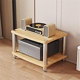 Scumlovy 1/2/3/4-stufiges Stereo-Rack AV-Medienständer mit Regalen, Audio-Rack-Turm für CD-Plattenspieler, Stereo-Receiver, AV-Geräteschrank, Displayständer, Medien-Audio-Turmschrank, Holz, 2-stufig