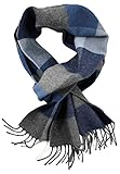 Rotfuchs Woollschal Winterschal Herrenschal & Warm Karo modisch Wolle Made in Germany (blau, 180 x 29 cm)