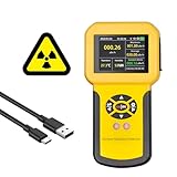 Geigerzähler, Nuklearer Strahlungsdetektor mit LCD-Anzeige Radioaktiver Detektor Erkennt Beta-Gamma-Röntgenstrahlung CPM-Pegel mit Alarm, Wiederaufladbarer Strahlungsmonitor（Gelb）