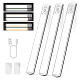 Joyzy 3 Stück über der Spüle, batteriebetriebene Schrankbeleuchtung, LED, wiederaufladbar, Bewegungsmelder, Thekenleuchte, Innenbereich, magnetisch, dimmbar, über Küchenherd, kabellose