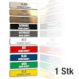 FILIGRAVO personalisiertes Klingelschild (1 Stück) - Selbstklebendes Türschild und Briefkastenschild - Wetterfest mit Gravur - Acrylschild MADE IN GERMANY