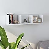 CCCINER CD-Wandregal Weiß 75x18x18 cm Holzwerkstoff,CDRegal | Wandmontage | Stilvolle Aufbewahrung für Ihre Musiksammlung Regalsysteme