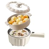 Elektrische Hot Pot Topf 2L Mit Dampfgarer, Elektrischer Hot Pot, Mini Antihaft Multikocher, Antihaft Mini Elektropfanne, Schneller Ramen Kocher Für Zuhause Büro Schlafsaal
